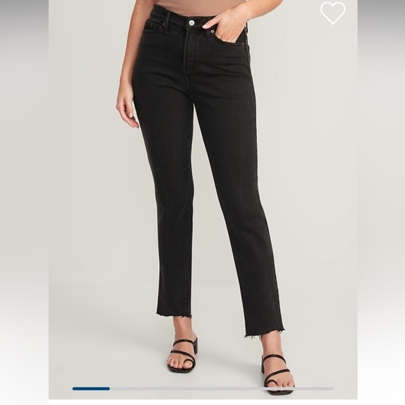 Old Navy High Waisted OG Straight Cut Off Black Jean - Picture 1 of 3